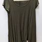 POETRY Dark Green Sheer Asymmetrical Tee