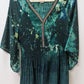 Catherines Emerald Green Pleated V-Neck Blouse