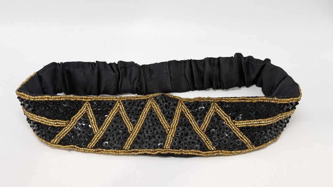 Black/Gold Beaded Underbust Belt