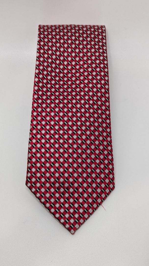 Geoffrey Beene Red/White Patterned Necktie