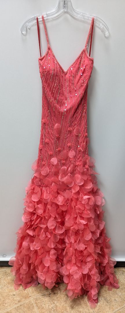 Jovani Pink Sequin/Beaded Floral Formal Dress