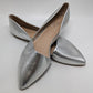 Franco Sarto Silver Cutout Pointed Toe Flats