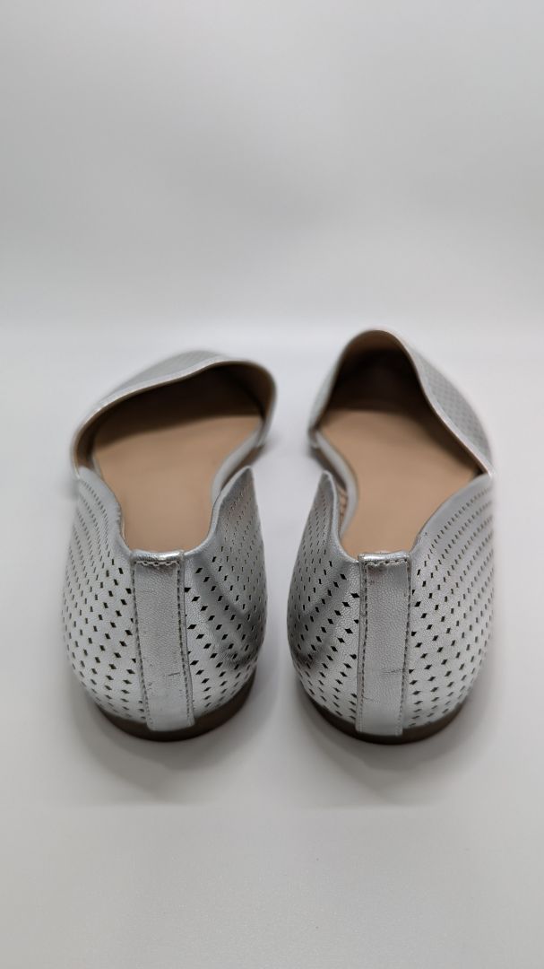 Franco Sarto Silver Cutout Pointed Toe Flats