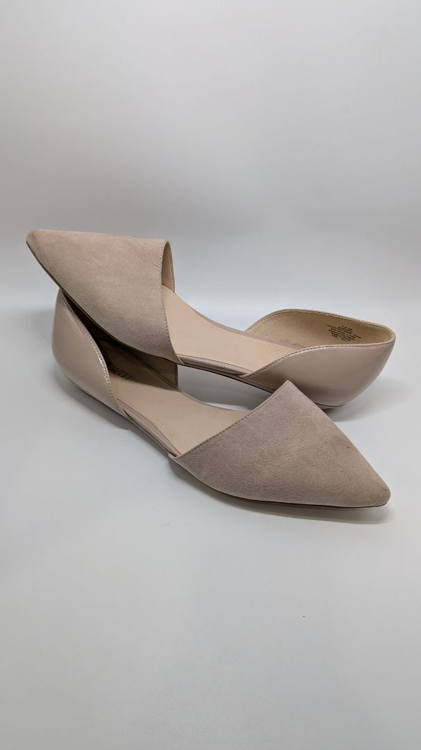 Nine West Beige Pointed Toe Suede Flats