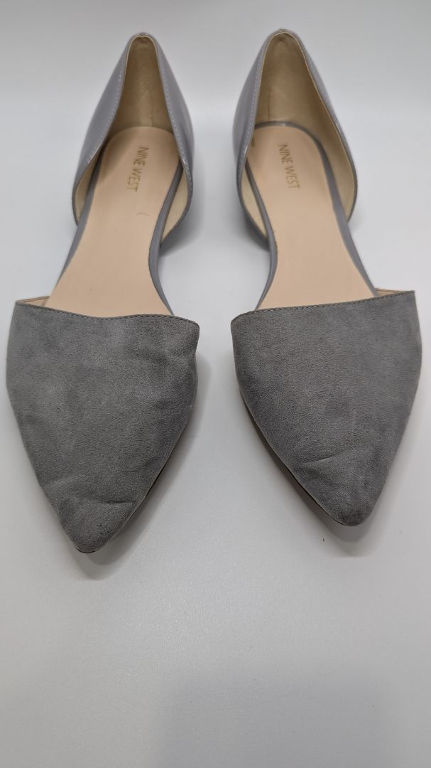 Nine West Grey Pointed Toe Suede Flats