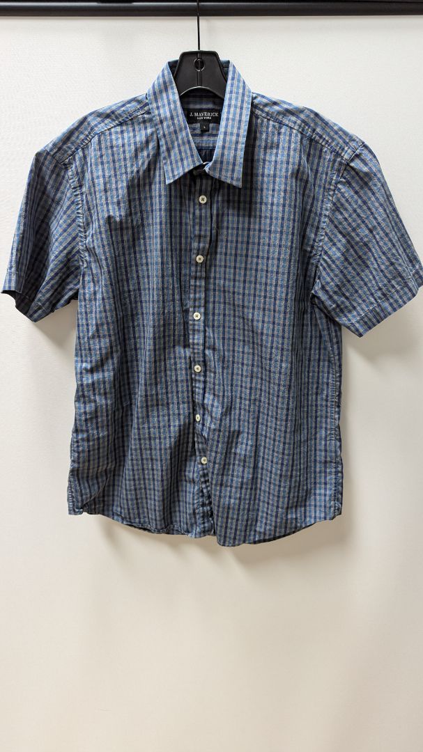 J. Maverick New York Blue Plaid Button Up Shirt