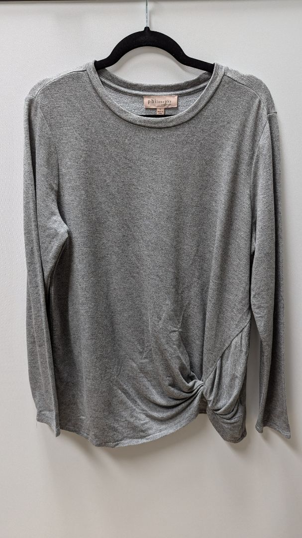 philosophy Grey Long Sleeve Sweater