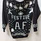 boohoo Black "Festive AF" Holiday Sweater