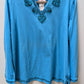 Quacker Factory Light Blue Beaded Detail Sweater