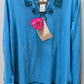 Quacker Factory Light Blue Beaded Detail Sweater