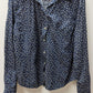 Lauren Conrad Dark Blue/Ivory Hearts Button Up Blouse