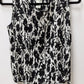 joie Black/White Sleeveless Pleated Blouse