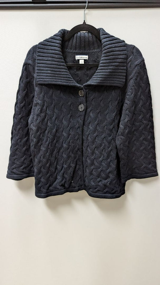 Croft & Barrow Black Knit Button Up Cardigan