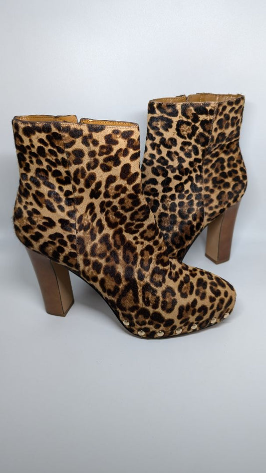 Vince Camuto Brown Animal Print Cow Hair Boots