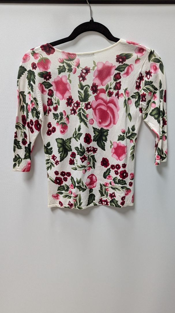 X. F Xin Feng Pink Embellished Floral Blouse