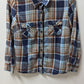 Faded Glory Blue/Orange Plaid Flannel Shirt