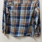 Faded Glory Blue/Orange Plaid Flannel Shirt