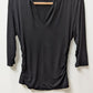 Vince Camuto Black 3/4 Sleeve Ruched Blouse