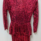 Oleg Cassini Red Vintage Sequin Peplum Dress