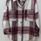 Pink Lily Red/White Plaid Flannel Shacket