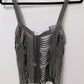 Black/Silver Rhinestone Sheer Tank