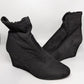 Lane Bryant Black Suede Ankle Boots