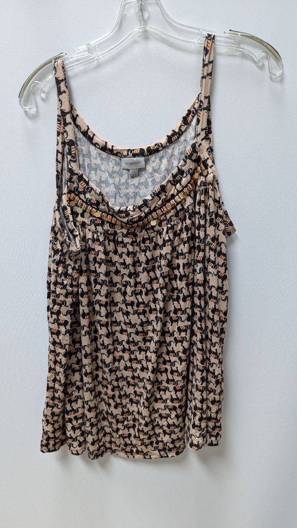 avenue Beige/Orange Elephant Graphic Tank