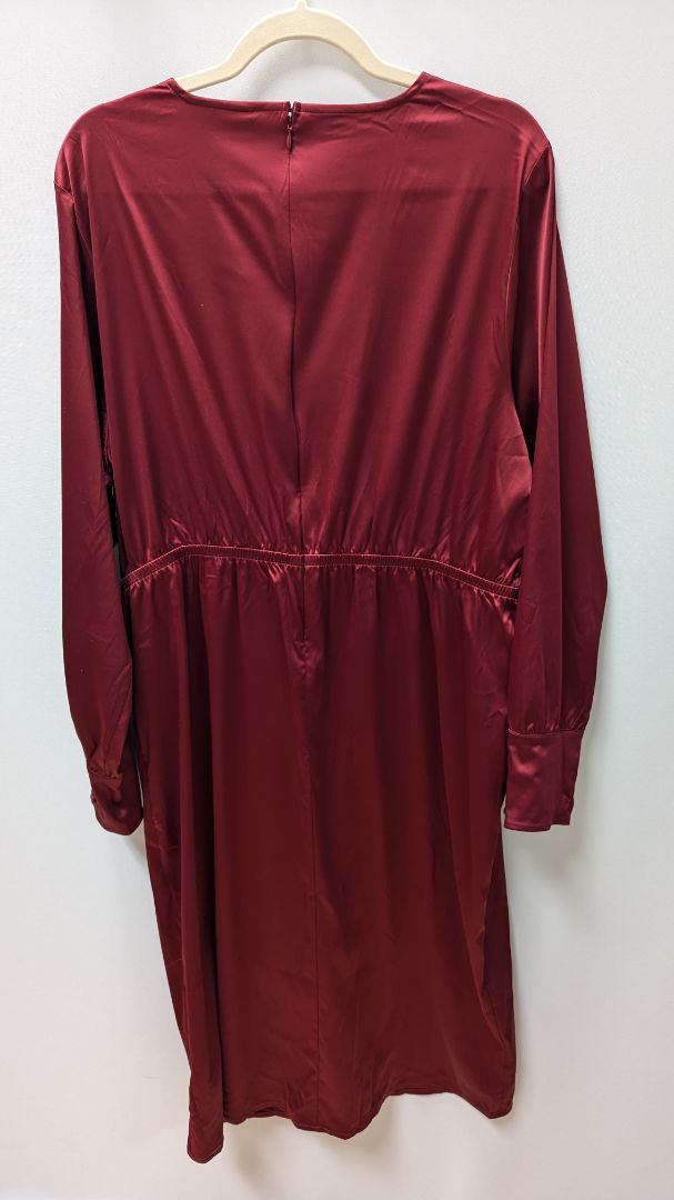 Lane Bryant Red Satin Midi Dress