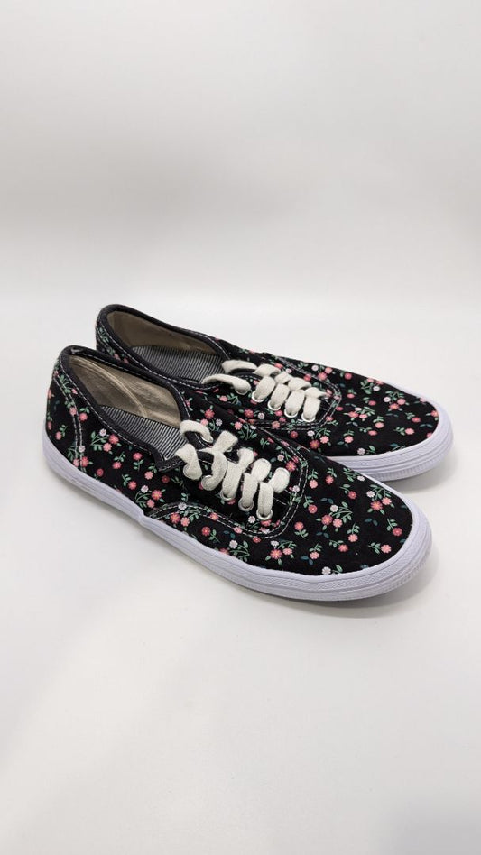 American Eagle Black/Pink Floral Sneakers