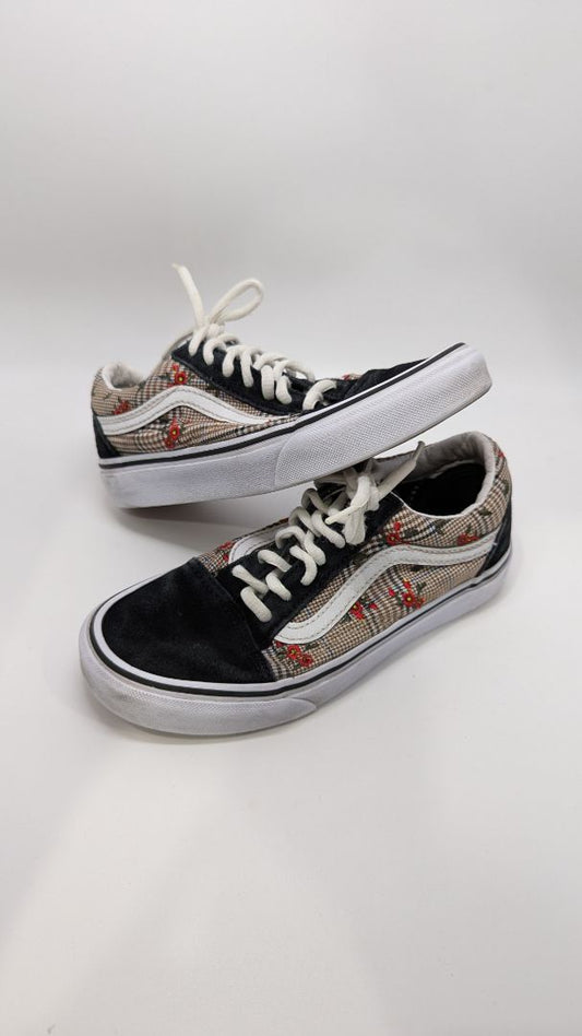 Vans Black/Brown Plaid Floral Sneakers