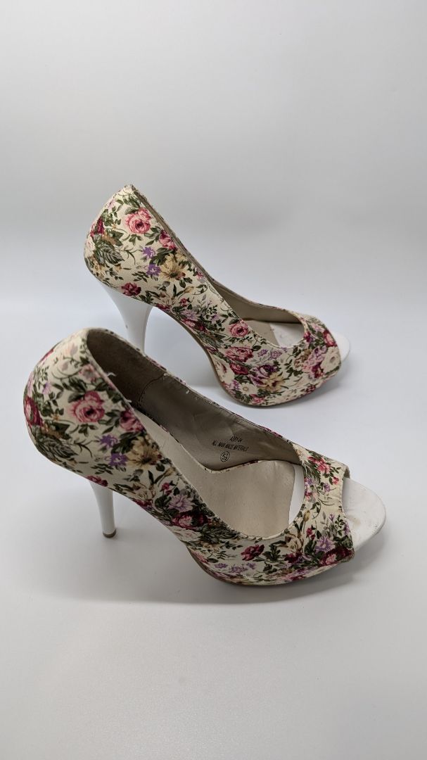 Modesta Ivory Floral Platform Heels