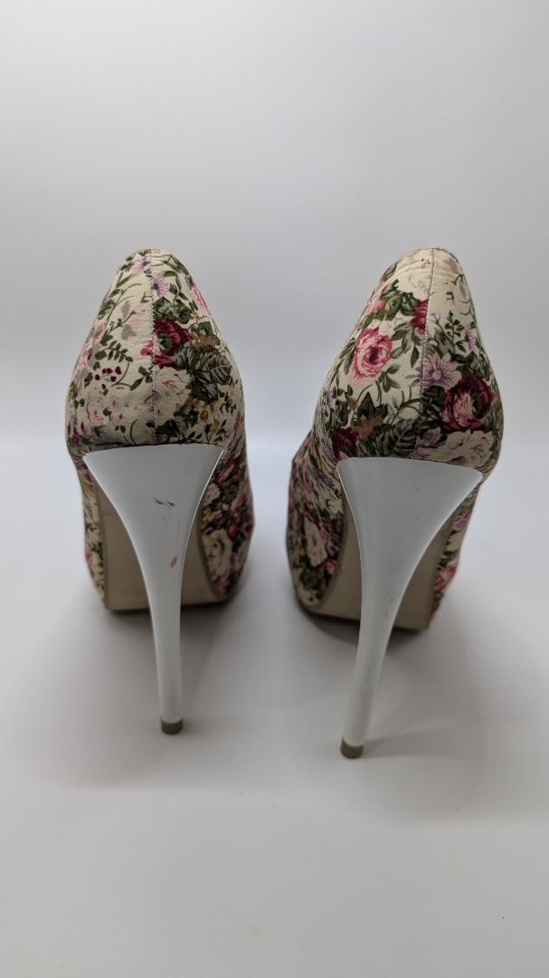 Modesta Ivory Floral Platform Heels