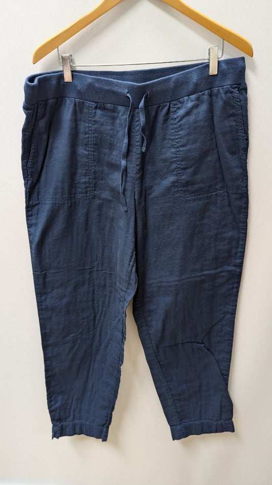 J.Jill Navy Linen Casual Pants