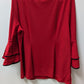 Boston Proper Red/Black Bell Sleeve Blouse