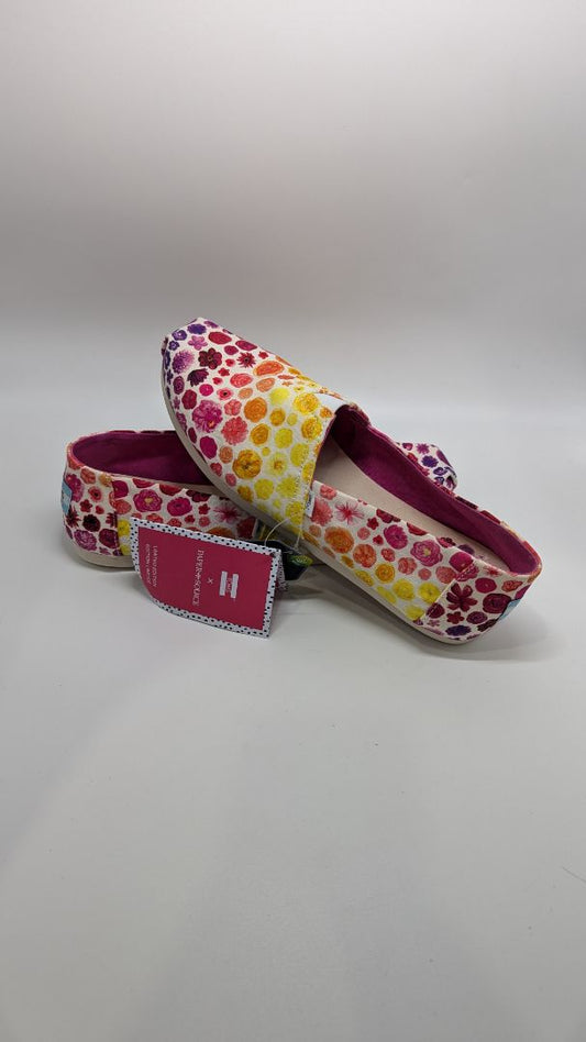 Toms x PAPER SOURCE White Rainbow Ombre Floral Espadrille Flats