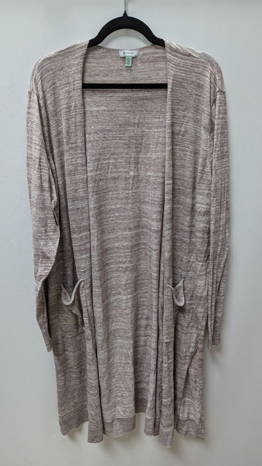 susina Light Purple Striped Duster Cardigan