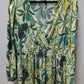 Torrid Light Green/Yellow Leaf Plunge Babydoll Blouse