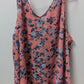 Lane Bryant Pink/Blue Floral Sleeveless Blouse