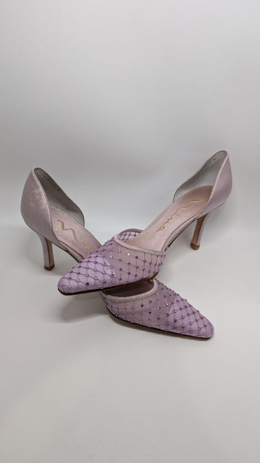 Nina Lavender Mesh Pointed Toe Heels