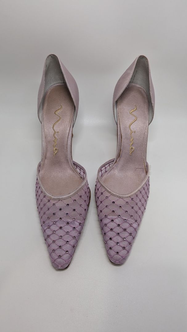 Nina Lavender Mesh Pointed Toe Heels