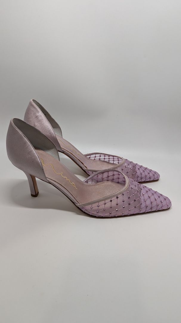 Nina Lavender Mesh Pointed Toe Heels