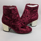 Hot Kiss Burgundy "Christie" Velvet Boots`