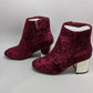 Hot Kiss Burgundy "Christie" Velvet Boots`