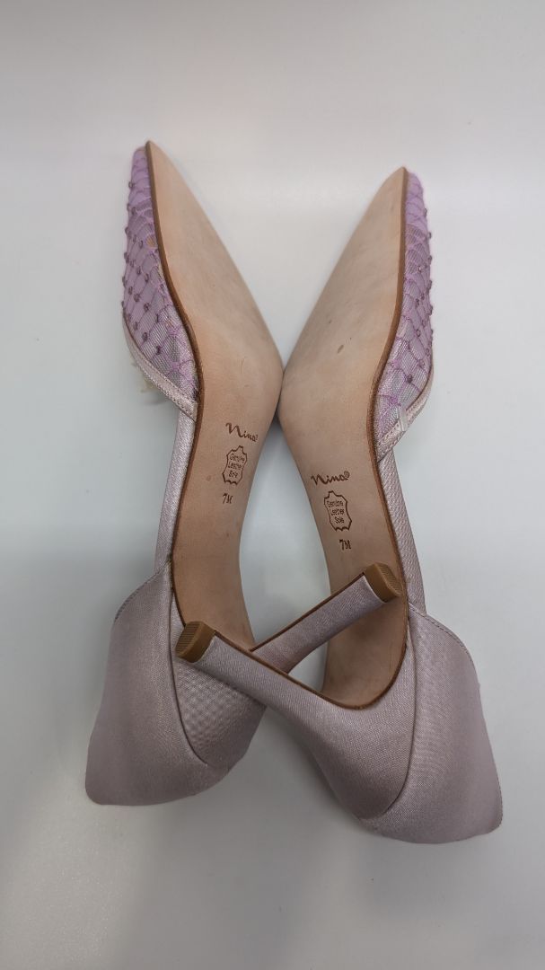 Nina Lavender Mesh Pointed Toe Heels