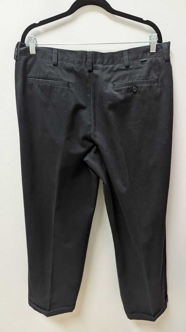 IZOD Black Pleated Straight Cuffed Pants