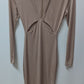 Dance & Marvel Beige Bodycon Plunge Dress