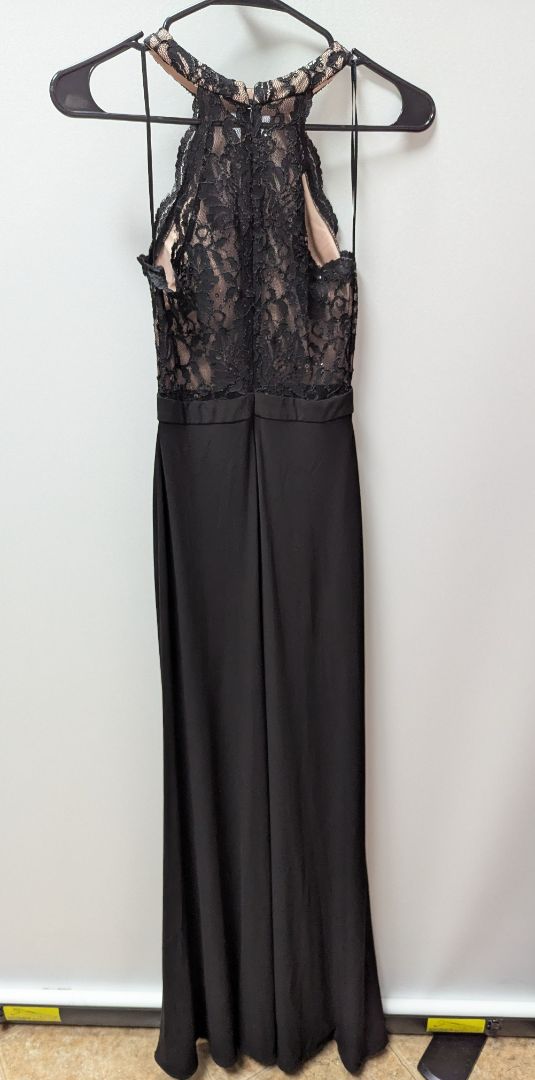 Morgan & Co Black Lace Bodice Maxi Dress