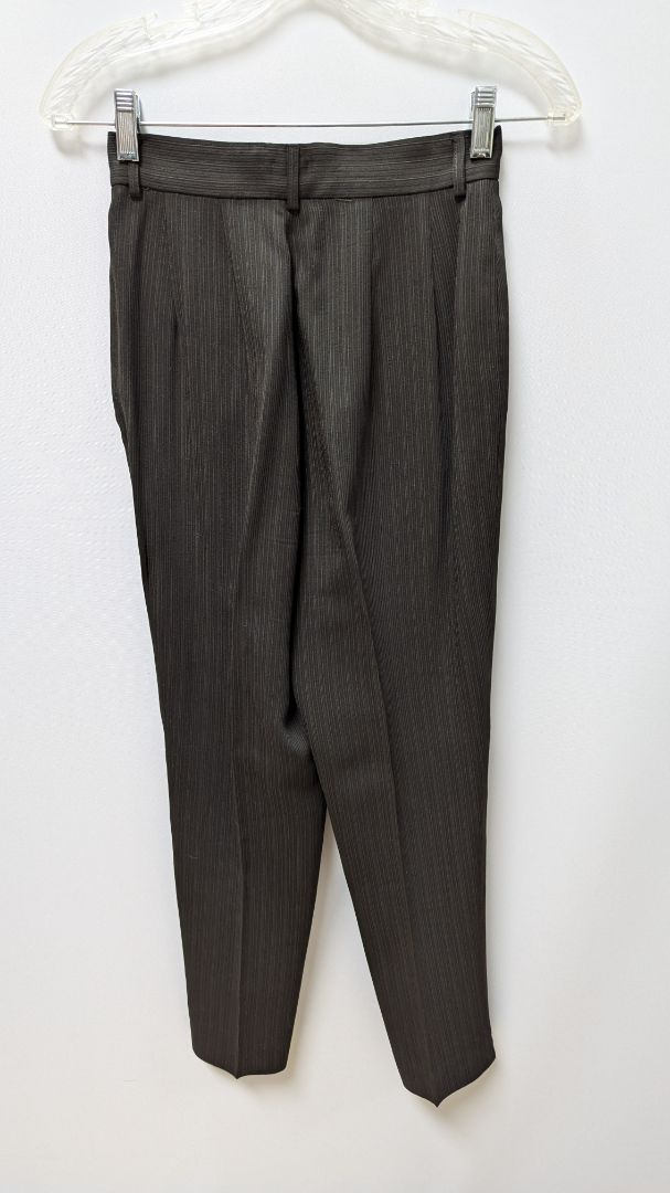 Zion New York Dark Brown Striped Pants Suit Set