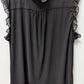 joie de vivre Black Ruffled Edges Sleeveless Blouse