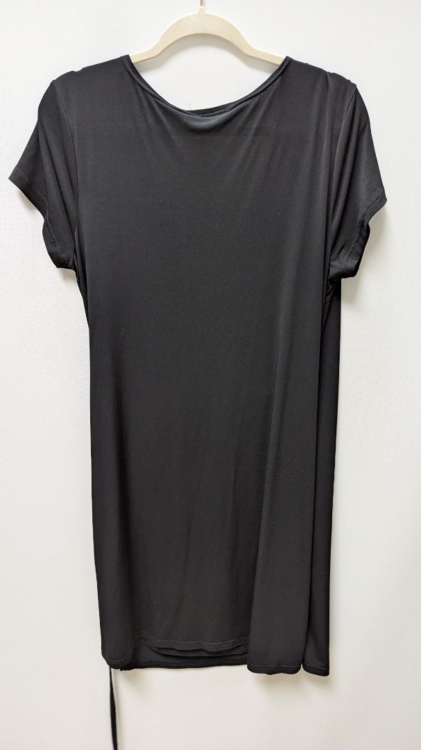 attention Black Short Sleeve Wrap Dress